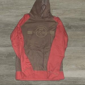 Vintage Brown and Red Men's Hoodie